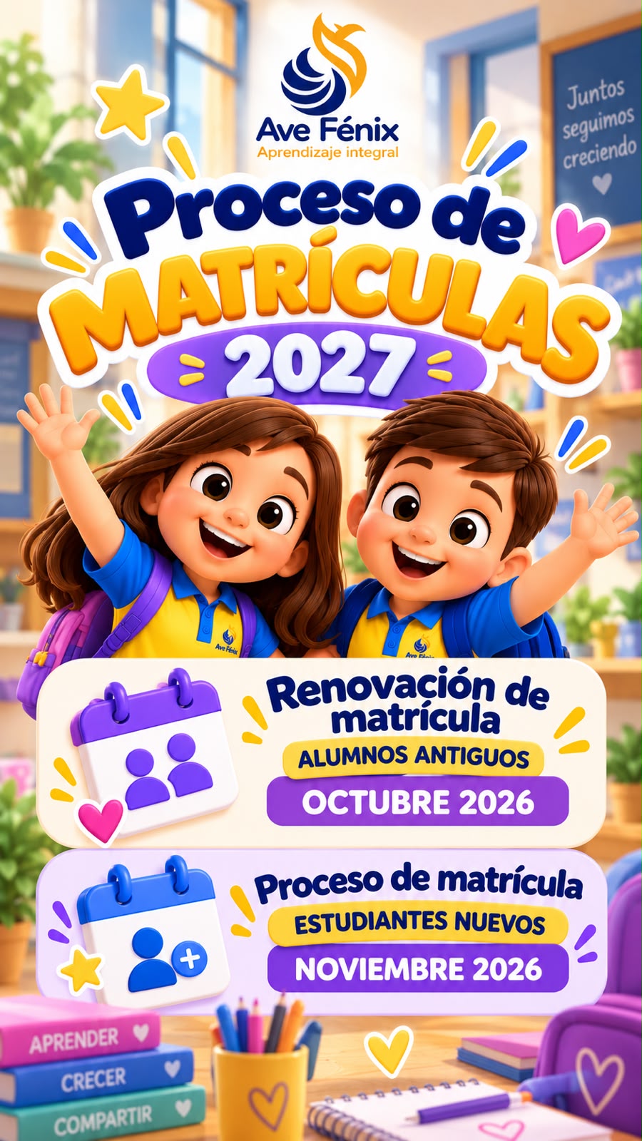 Proceso de Matrículas 2027 - Colegio Ave Fénix